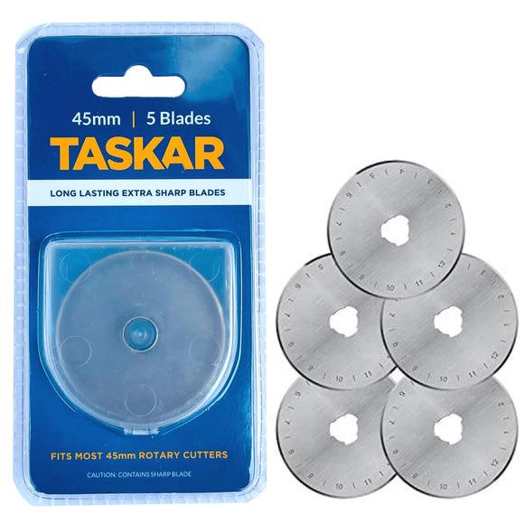 45mm Rotary Cutter Blades, 1, 5, 10 for Olfa/Fiskars by Taskar