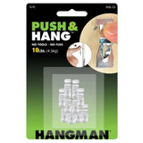 Hangman Push & Hang Picture Hangers Plasterboard Pack of 10