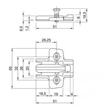 Hettich Hinge Cross Mounting Plate 1.5mm Sensys/Intermat 9071626 Euro Screws