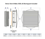 Simon Vent-A-Matic Static Window Fan Ventilator Stormguard 162mm DGSJG Double Glazing